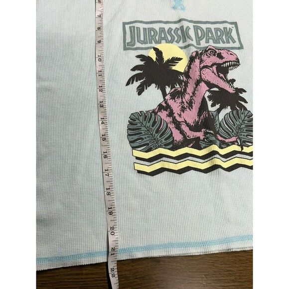 XL Jurassic World Blue‎ light Thermal  Crop top long sleeve light weight - Picture 6 of 7